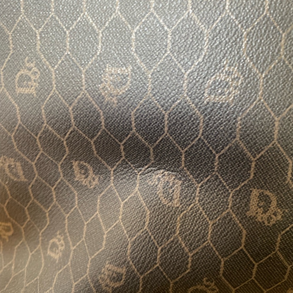 Christian Dior Vintage Honeycomb Weekender Brown Leather Travel Bag - Picture 4 of 17
